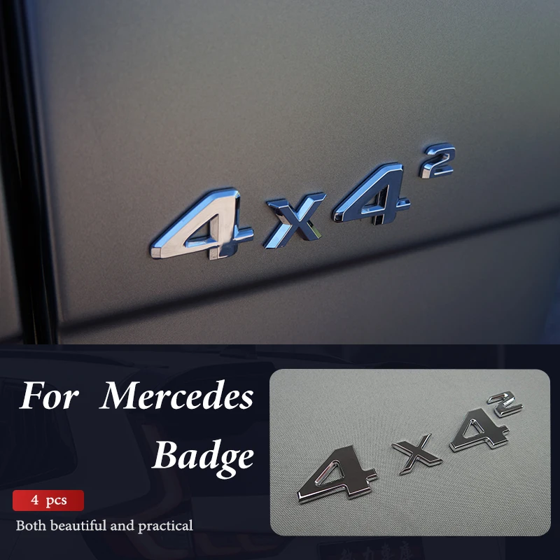 

for Mercedes benz G650 G500 G63 G900 Wagon W463 4x4^2 5dr Tip Auto Squared Badge Trunk Emblem Chrome Metall car tail mark parts