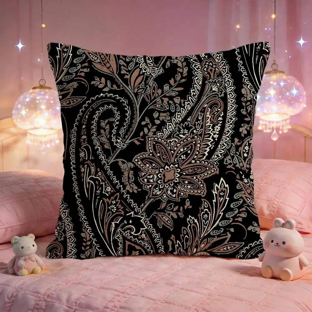 Vintage Paisley pattern Cushion Cover Premium Comfort Reversible Pillow Cove -Two in One Design for Any Room & Car Interior
