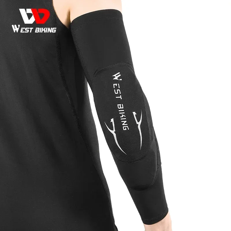 

WEST BIKING Sport Protection Elbow Support Motorcycle Skateboard UV Protection Cycling Non-Slip Arm Sleeves Removable Elbow Pads