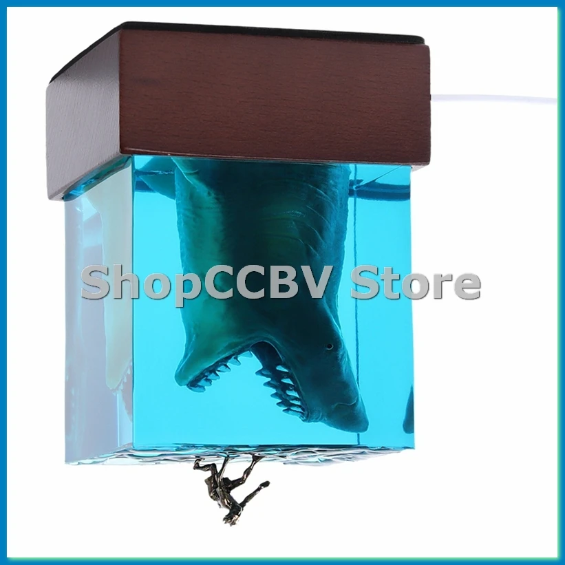 Ocean Beast Surfer Micro-Landscape Night Light Decoration Handmade Resin Crafts Marine Life Enthusiasts-A55K