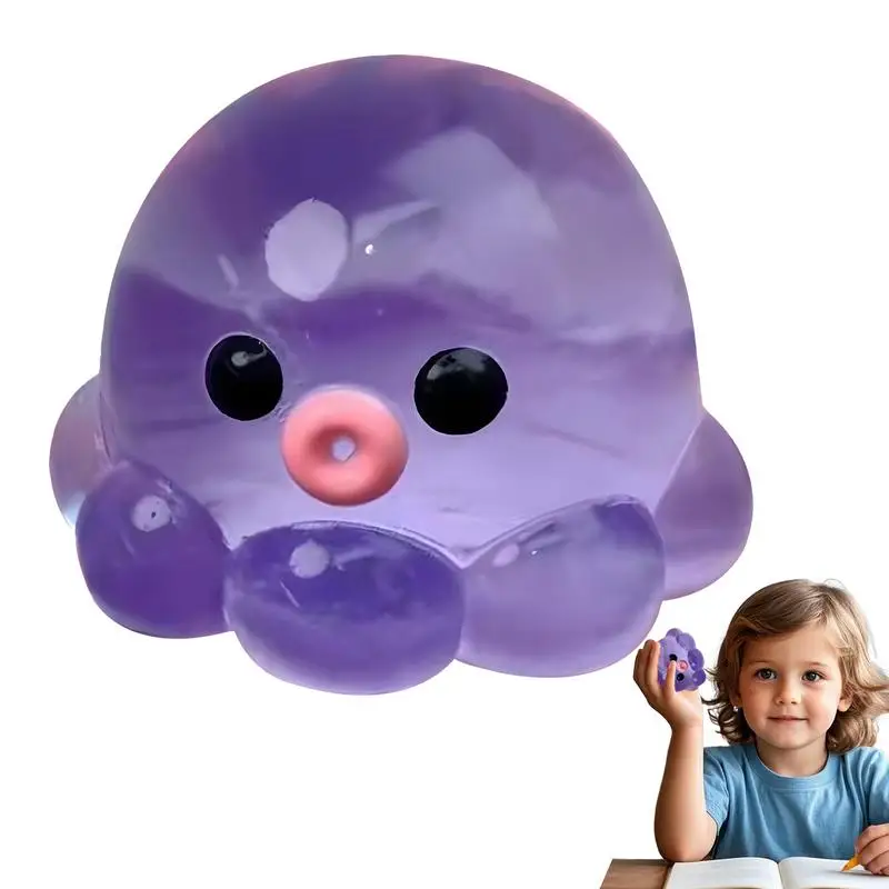 Octopus Squeeze Fidget Toy Rubber Clear Crystal Octopus Hand Relax Toy Homemade Bubble Hairstyle Game For Kids s Pinch Toy