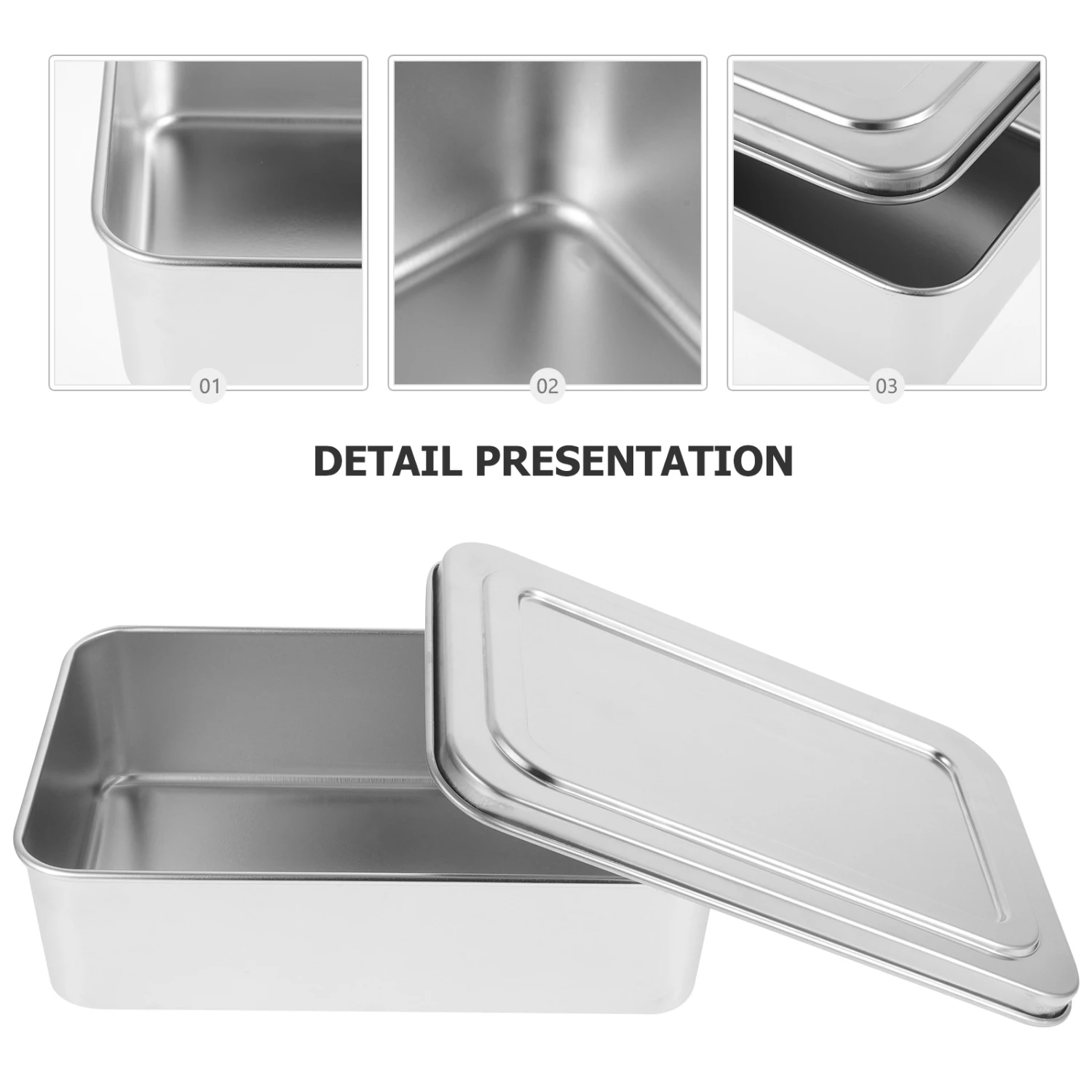 Impressive High-Quality Durable Stainless Steel Rectangle Baking Pan with Secure Lid - Perfect for Creating Mouth-Watering Delec