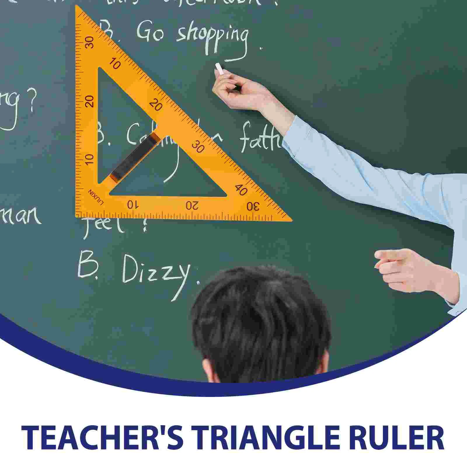 Régua de ensino triangular magnética, ferramentas de matemática, suprimentos para professores, acessórios, réguas triangulares de plástico, quadro branco