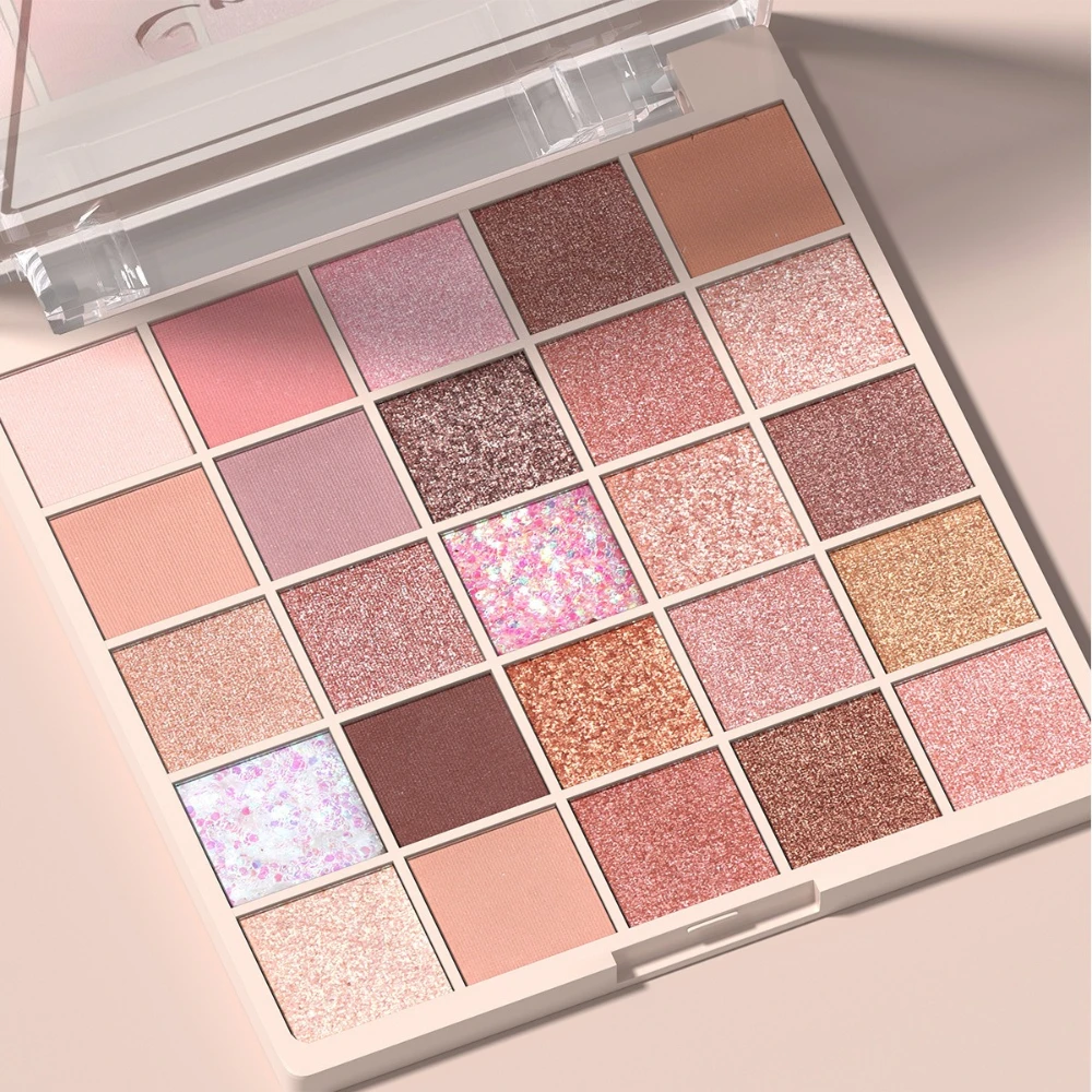Paleta 25 Cieni do Powiek Matowe Połyskujące Neutralne Nude Różowe Odcienie Wysoce Pigmentowane Długotrwałe Kompletny Zestaw do Makijażu dla Kobiet
