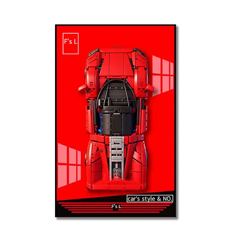 NY fotoram Väggmonterad displaytavla Passar till LEGO 42143 Ferrari - DAYTONA SP3 byggklossmodell med väggfäste 6 best sales Lego Technic väggfäste - №5