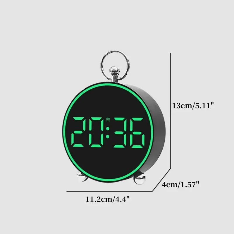 Voice Control Digital Alarm Clock With Mood Light TEMP Date Night Mode Snooze Table Clock12/24H Anti-disturb LED Clock