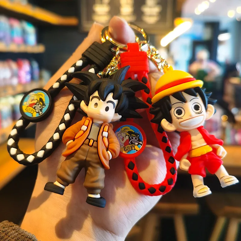 New Product: One Piece Keychain Decorations Including Zoro Doll Ace Luffy Figurine Key Ring and Claw Machine Prize Toys Anime view 2
