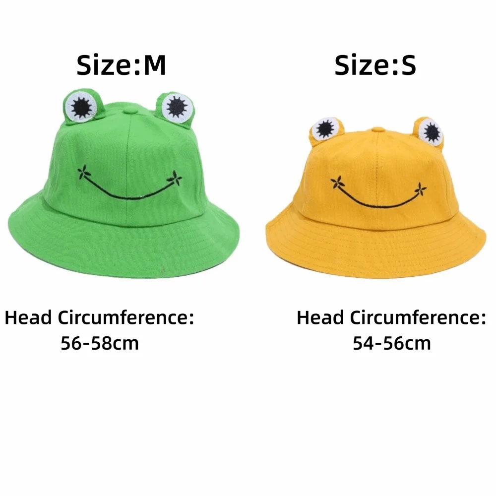 Nuevos sombreros de cubo de rana transpirables para padres e hijos con ojos grandes gorras de protección solar gorras de pesca plegables Unisex
