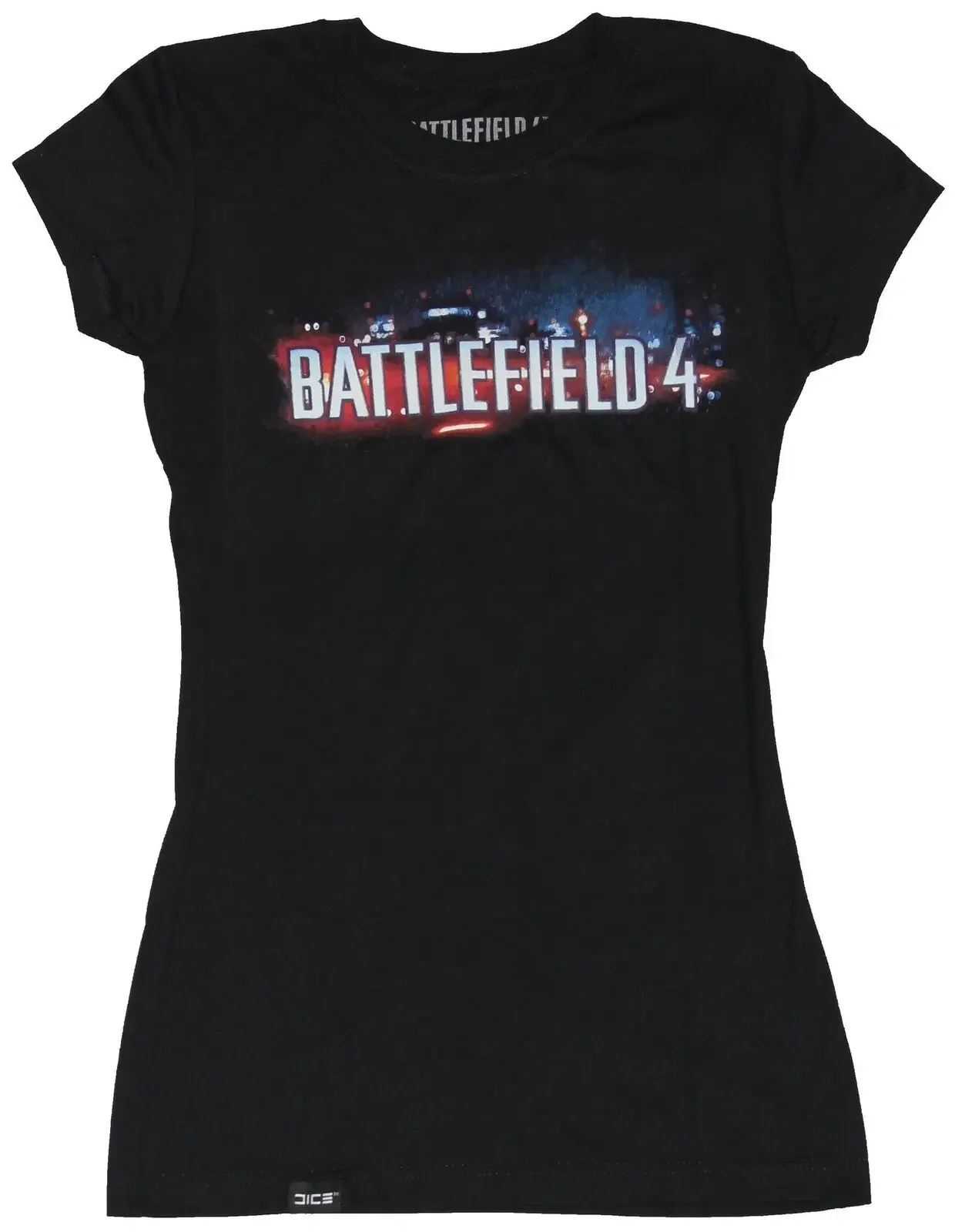 

Футболка для девочек-юниоров Battlefield 4, горизонтальное белое слово с логотипом Pic