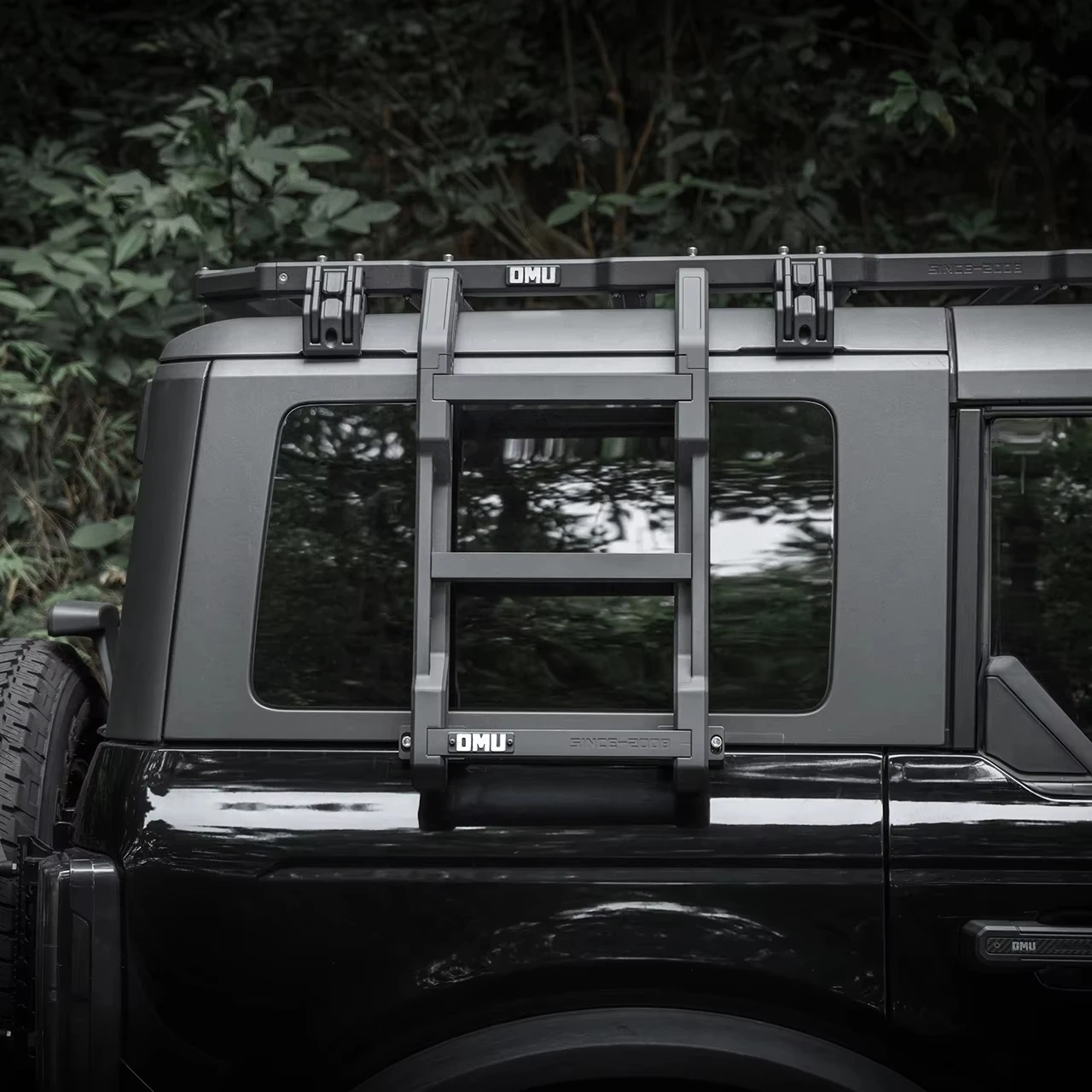 

OMU Accessories Rear Window Side Ladder for Bronco Black Aluminum Ladder Off Road Accessories From Maiker