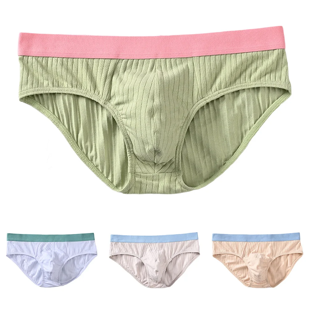 Sports Fashion Men Blend Cotton Panties Middle Waist Soft Breathable Pouch Underwear Man Triangle Briefs Shorts