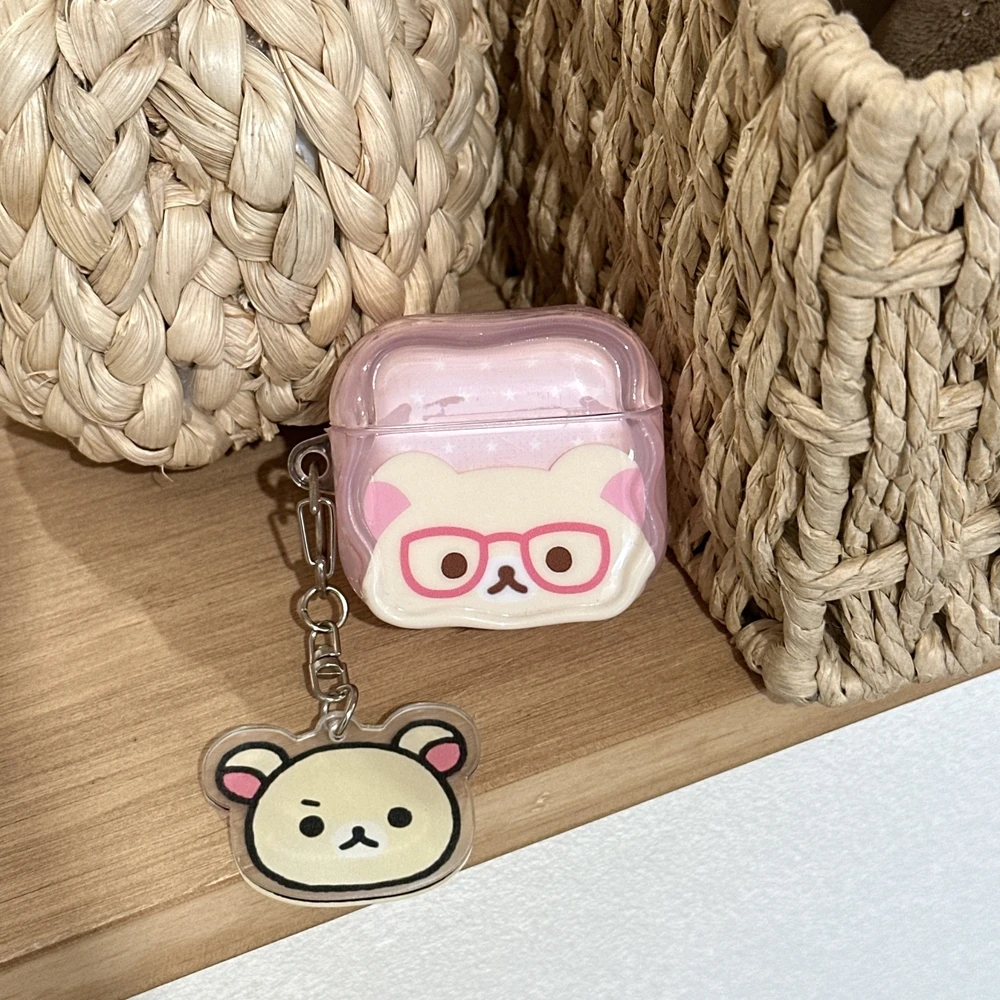Cute Cartoon Anime Rilakkuma Bear Earphone Case For Airpods 4 2 3 1 Pro 3 2 Wireless Bluetooth Headset Protective Hard Cover view 6