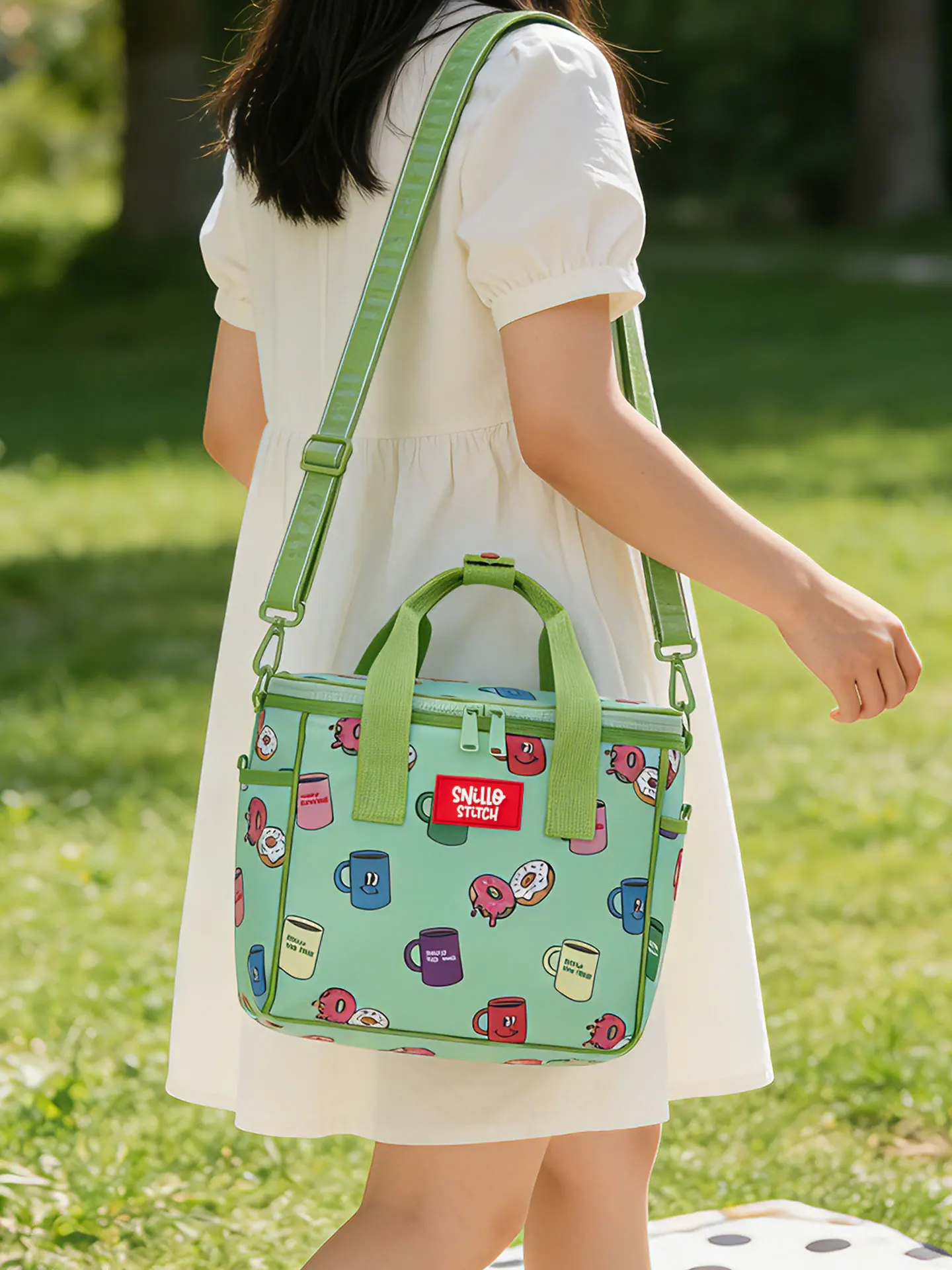 Snillo Stitch Korean Sle Outdoor Picnic Ice Bag Large Capaci Thermal Lunchbox Portable Insulated Bag for Picnics And Outd...