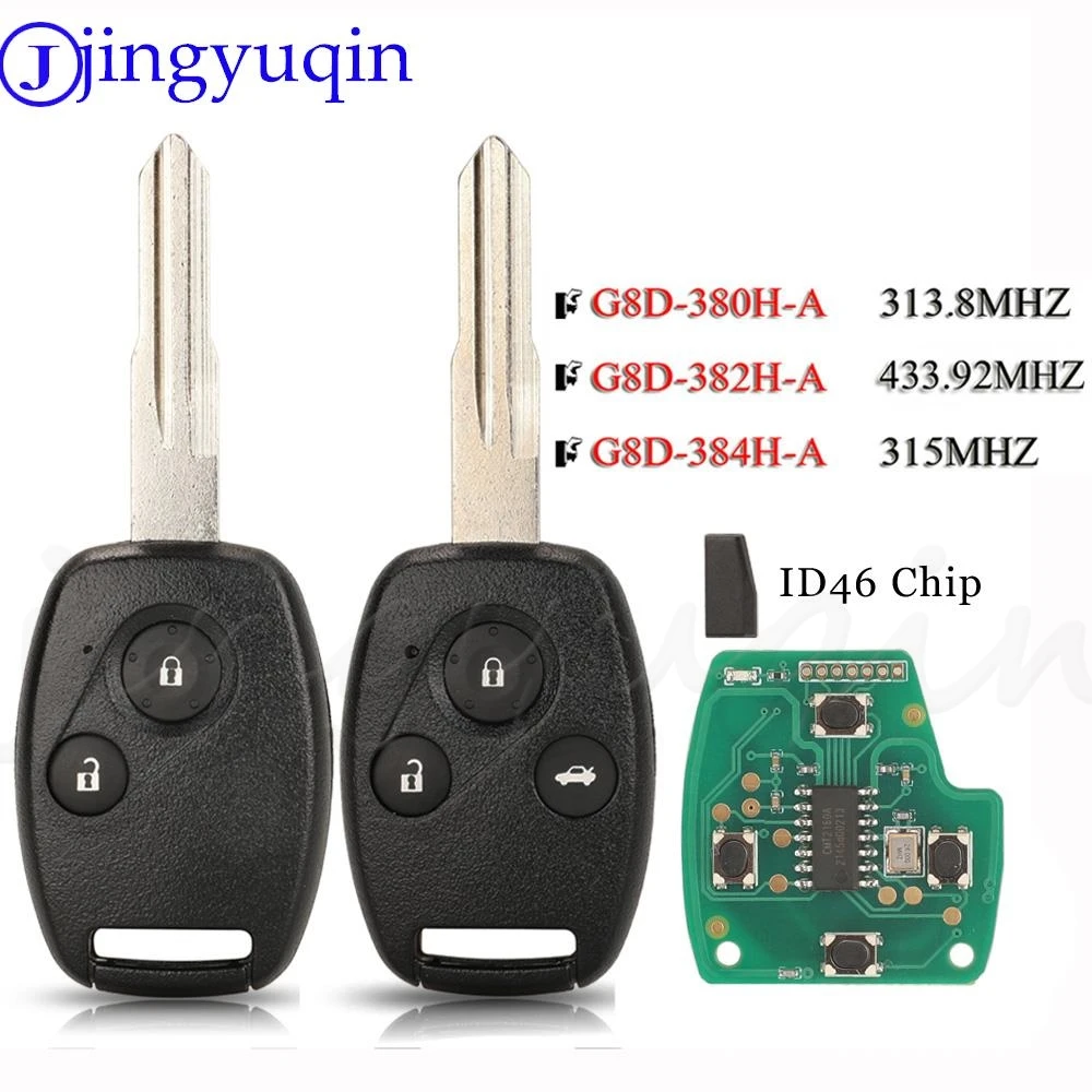 

jingyuqin Car Remote Key 313.8/315/434MHZ ID46 Chip For Honda Accord Element CR-V HR-V City Odyssey HON58R Blade