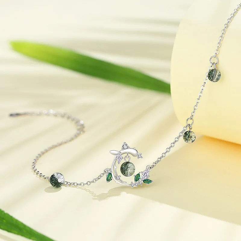 سوار فضة إسترليني للنساء ، سلسلة كرمة شجرة الغابات ، AAA CZ ، المجوهرات الأوربية ، هدية حفلة عيد ميلاد