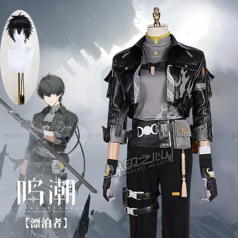 Game Wuthering Waves Men Rover Cosplay Costume V2.0 Fashion Handsome Combat Unifrom Wig Halloween Party Role Play Clothing