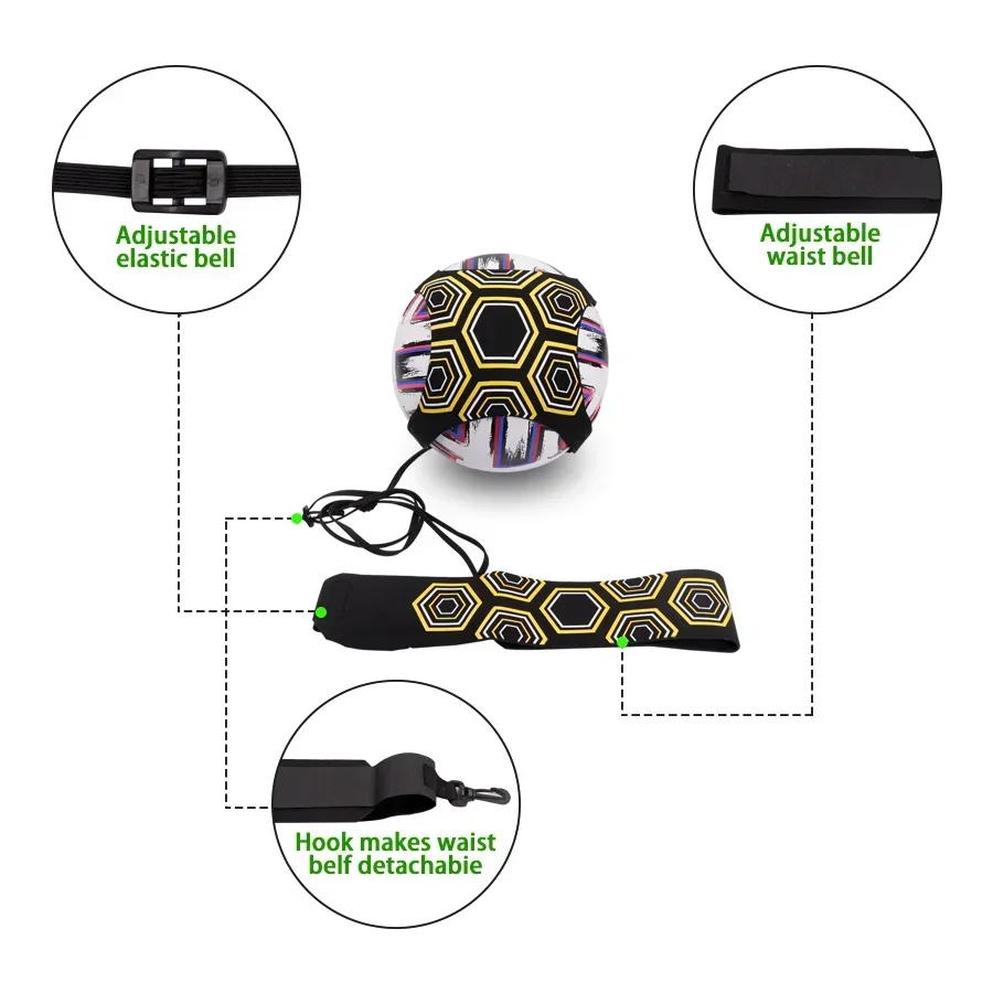 サッカートレーナー器具ボールキックソロトレーナージャグルバッグ練習トレーニング子供補助サークリングウエストベルトトレーナー