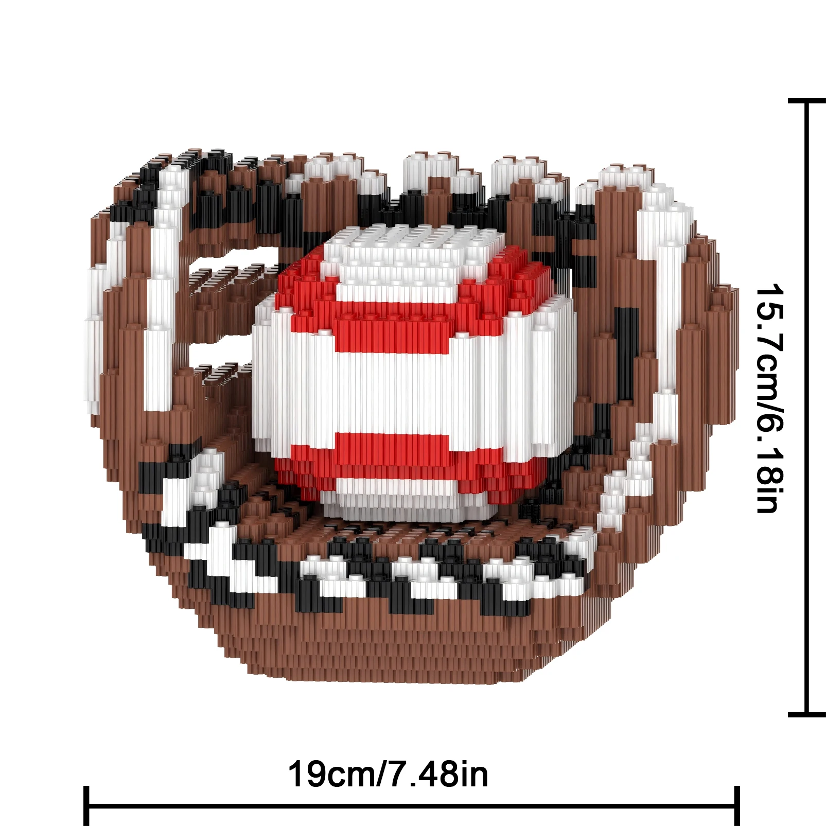 Baseball Glove and Ball Building Blocks DIY Micro Brick Assembly Toy Sports Themed Desk Decor Collectible Ornament Gift for Fans
