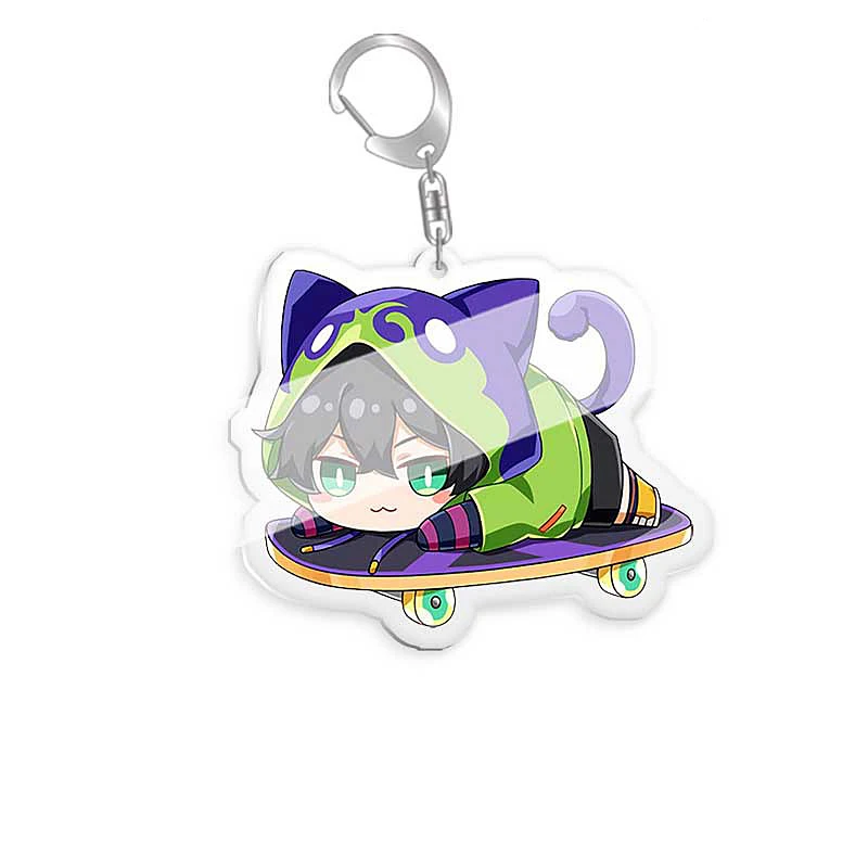 SK8 Reki Chinen Miya Anime Keychain Cartoon Plastic Keyrings Bag Tag Cos Accessory