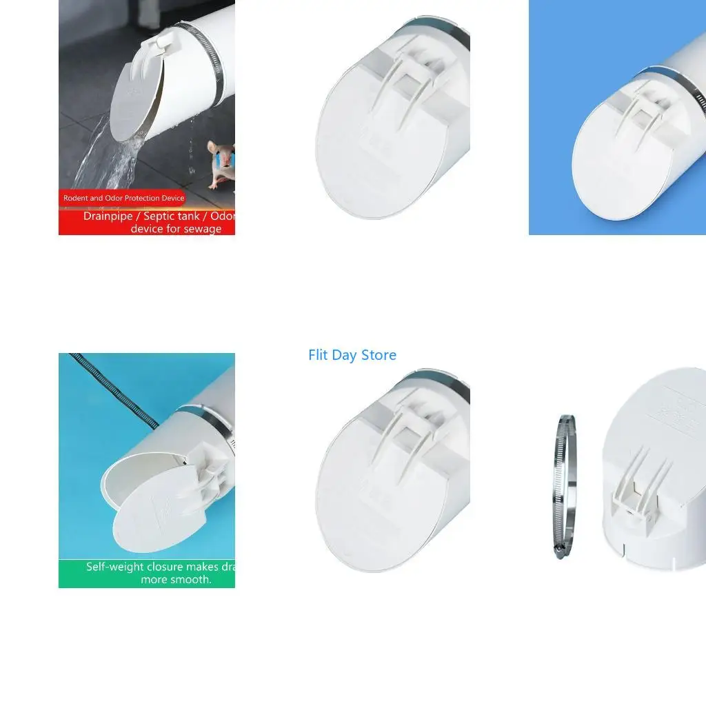 F92C PVC Drainage Pipe Floor Drains with Clamps For Bathroom Kitchen Outdoor Use
