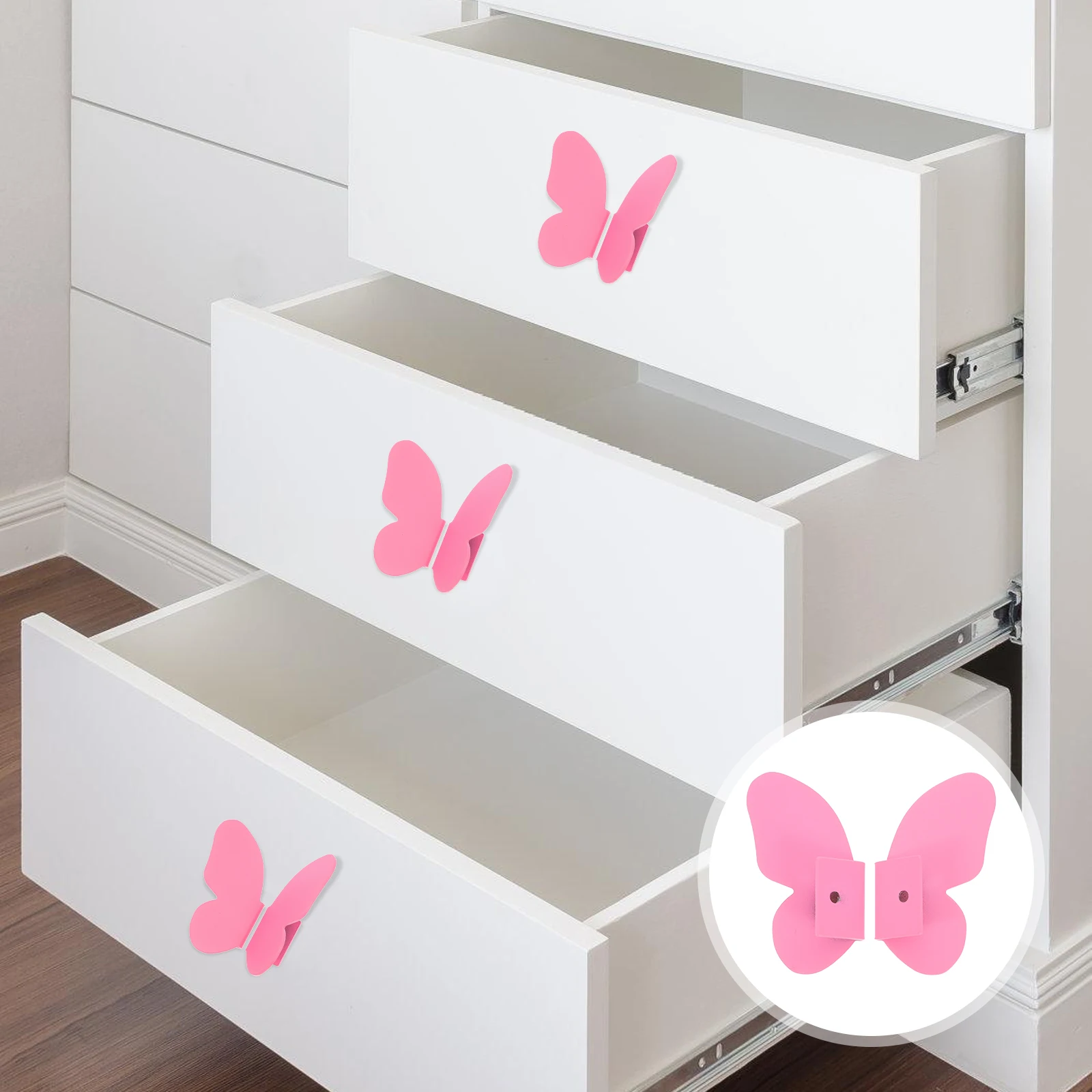 

1Pair Butterfly Drawer Handle Elegant Cabinet Knob for Children Room Bookcase Shoe Cabinet Vanity Decor Dresser Pulls and Knobs