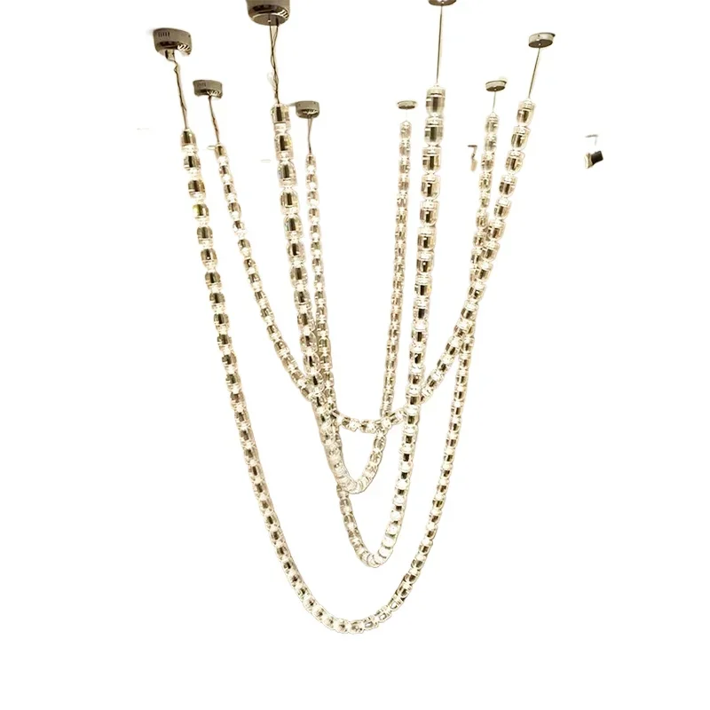 Светлая роскошная вилла, дуплекс, напольная пустая люстра для гостиной