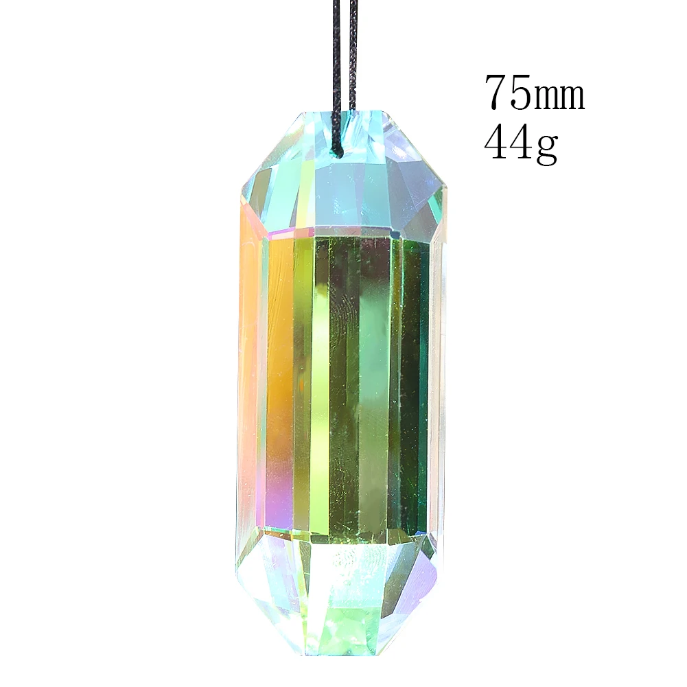 75mm Rainbow Reflection Crystal Suncatcher Faceted Glass Chandelier Prism Replacement Pendant Window Hanging Decor Photo Props