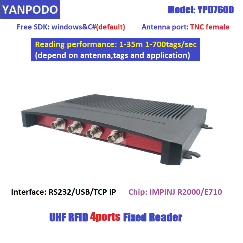 Long Range 1-35M IMPINJ R2000/E710 Chip High Performance UHF RFID Fixed Reader Free SDK Warehouse Asset Tracking