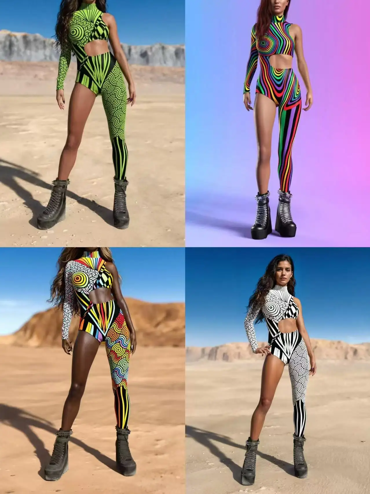 Women Halloween Tights 3D Digital Printed Jumpsuits Adult Cosplay Costume Full Color Zentai Bodysuit Party Festival Catsuit
