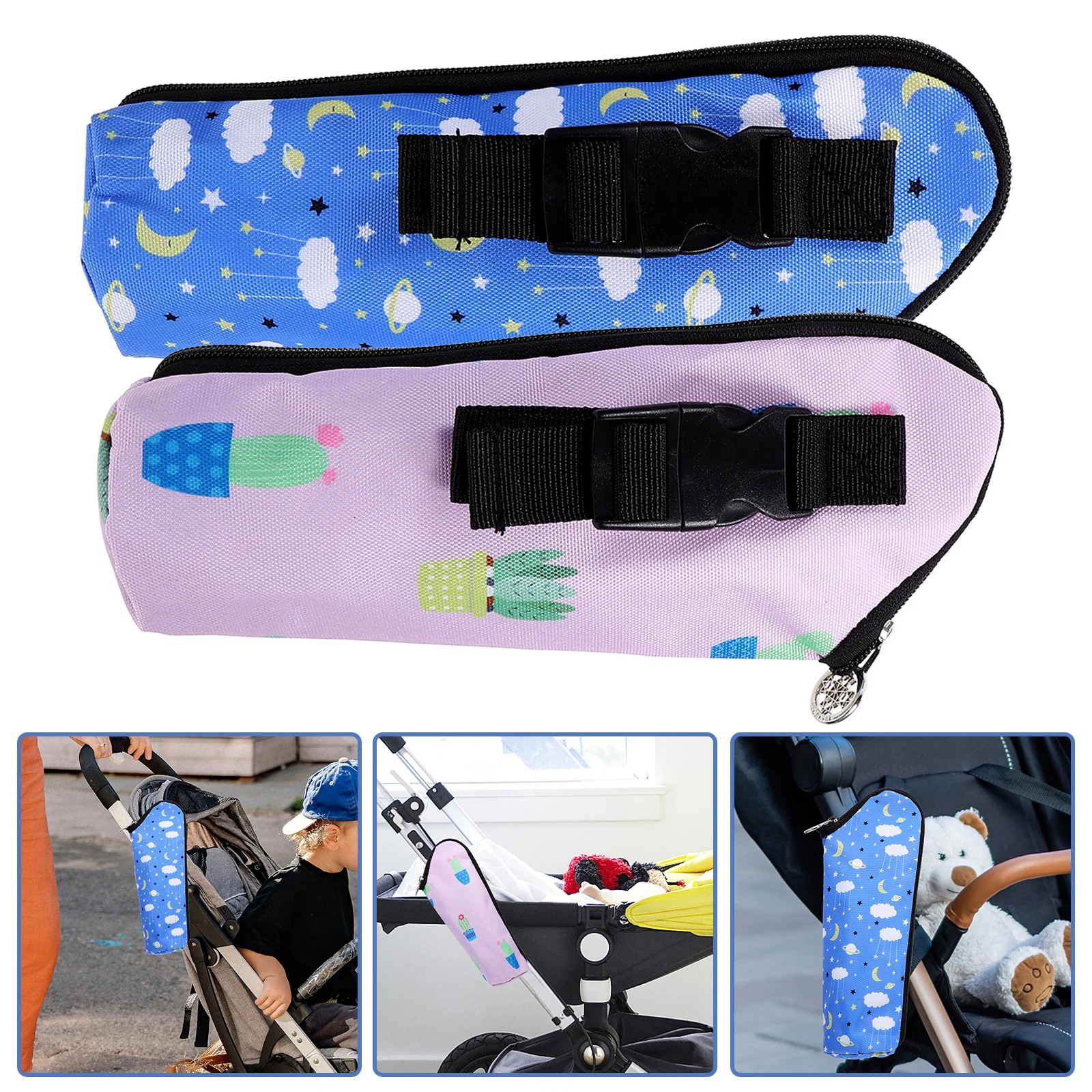 

2Pcs Baby Bottle Insulated Bags Lightweight Travel Thermal Cooler Bags Nursing Bottle Carrier Adjustable Strap