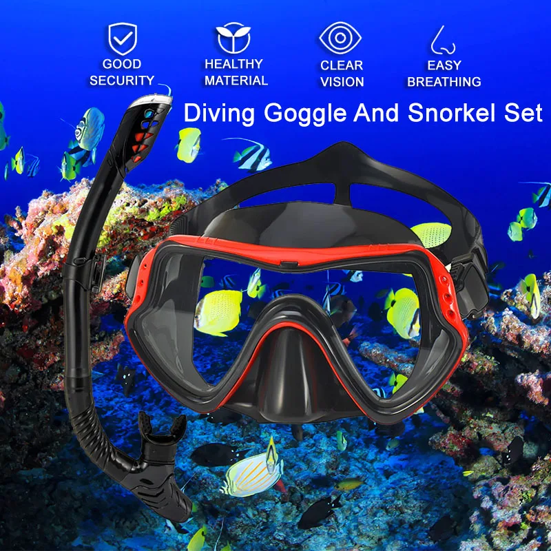 Professional Snorkel Diving Mask and Snorkels Goggles Glasses Diving Swimming Breath Tube Set Snorkel Mask Swimming Equipment