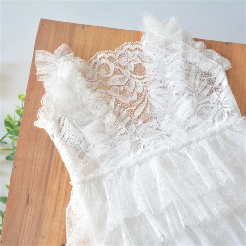 New Cute Lace Baby Girl Romper Baby Studio Photo Shooting Outfit Jumpsuit+Lace Headband Newborn Photography Props Clothes