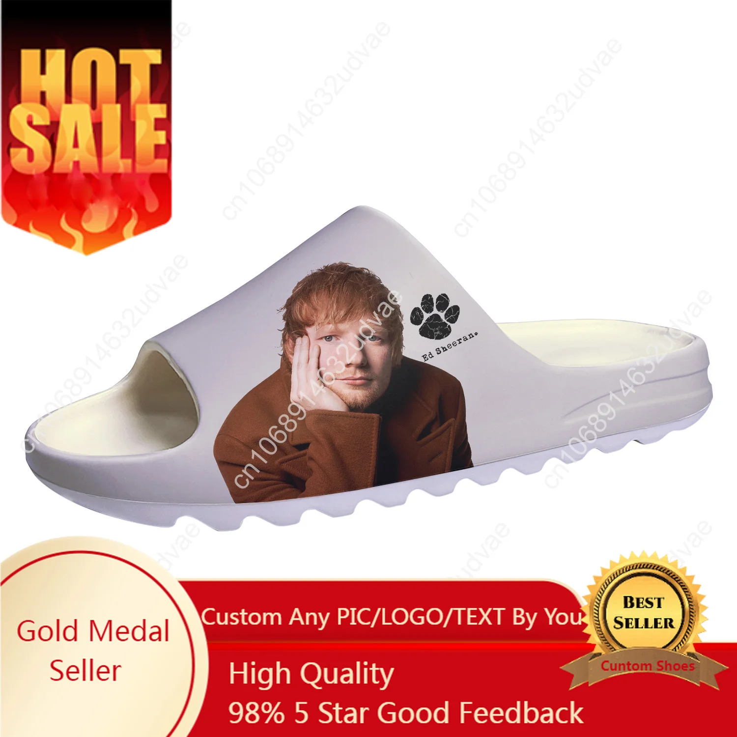 Ed Sheeran Тапочки на мягкой подошве на заказ Домашние сабо Step On Water Shoes Мужские женские подростковые пляжные тапочки для ванной комнаты