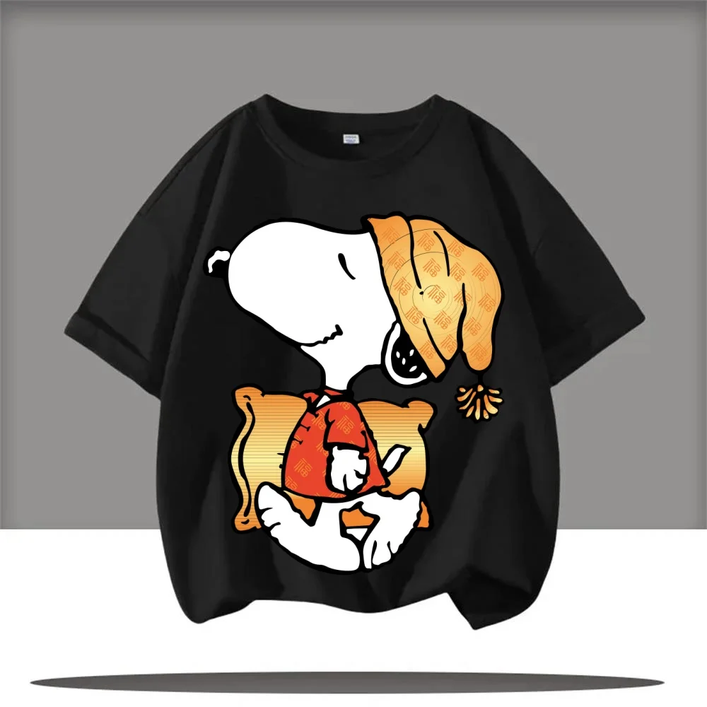 

2025 New Snoopy Summer T-shirt Boys Girls Loose T-shirt Kids Girls Boys Short Sleeved Comfortable Casual Cartoon T-shirt Top
