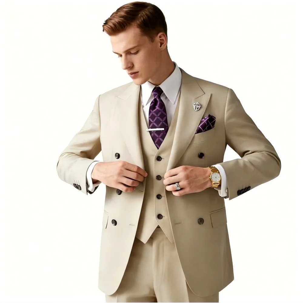 New New Design Slim Fit 3 Piece Wedding Men Suits Solid Groom Tuxedos Formal Suits for Prom Best Man Peak Lapel Blazer Vest Pants - Aliexpress Deal