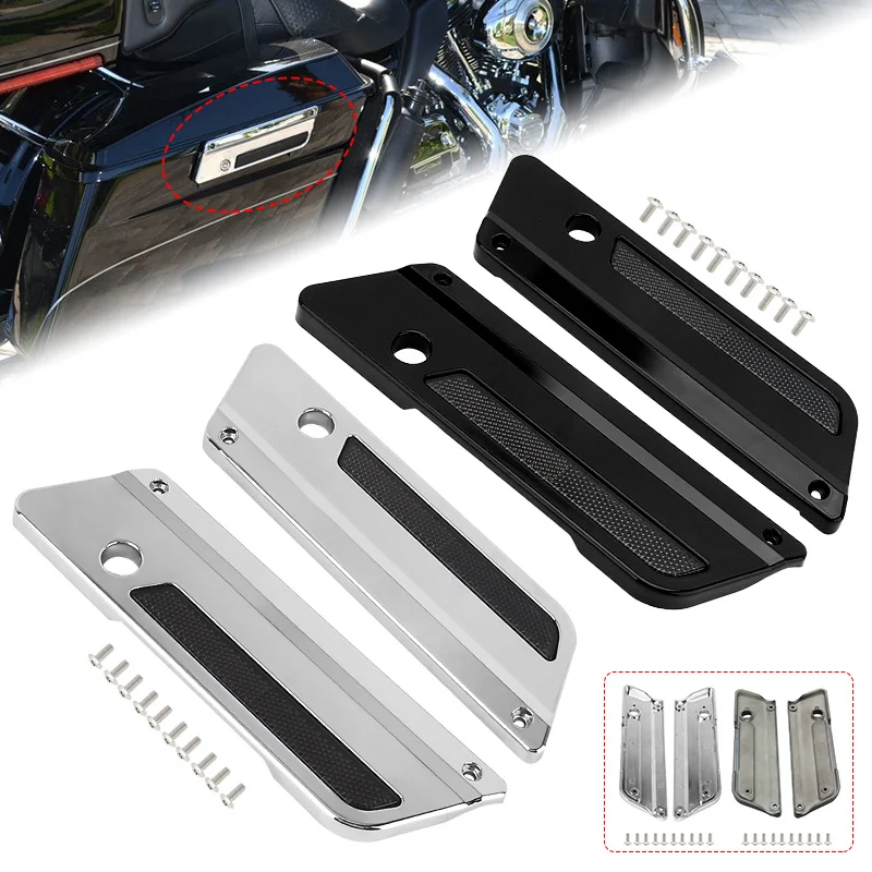 ABS Motorcycle Saddlebag Latch Cover For Harley Touring Electra Street Glide Road King FLH FLT FLHR FLTR 1993-2013