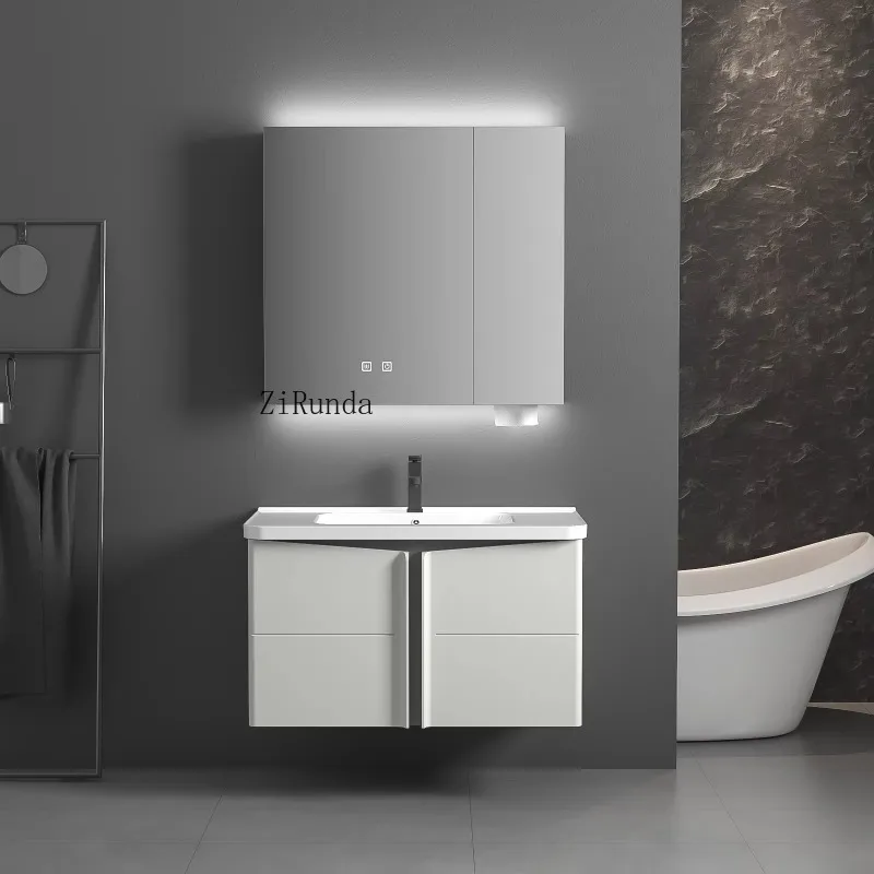 Высококачественный дубовый шкаф для ванной комнаты с одной раковиной, современный туалетный столик