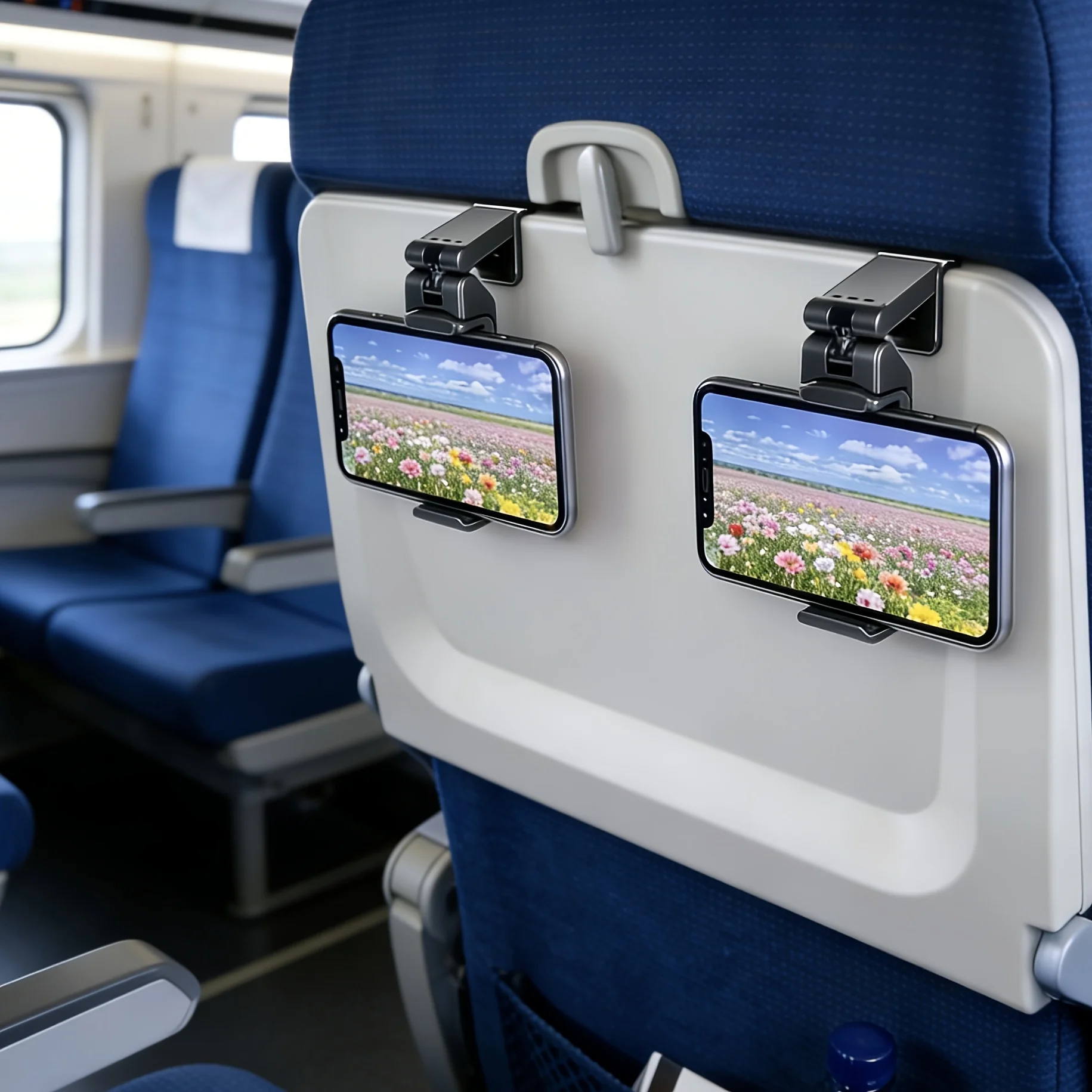 

Airplane Phone Mount, Durable 360° Rotating Travel Phone Holder, Car & Desktop Mount for Hands-Free Viewing