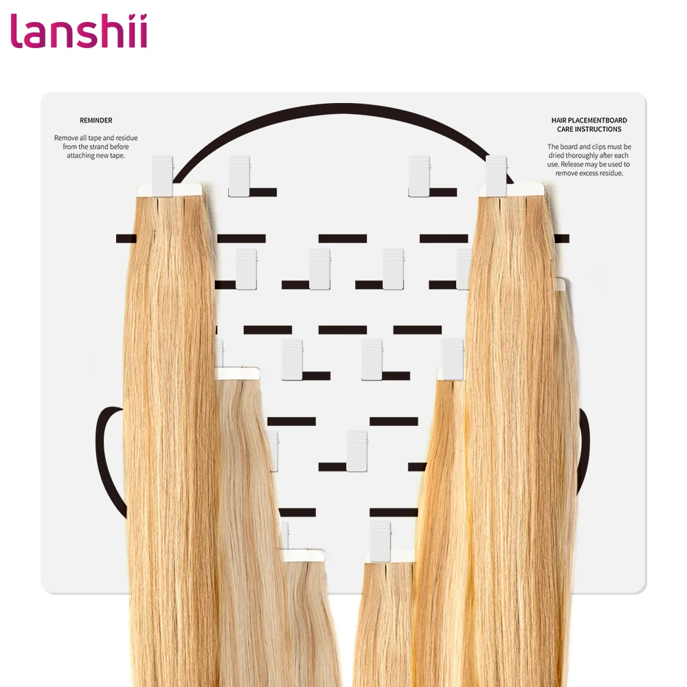 Lanshii Hair Extension Placement Board for Tape-ins – Reusable Organizer for Stylists, Helps with Refit, Keeps Hair in Place