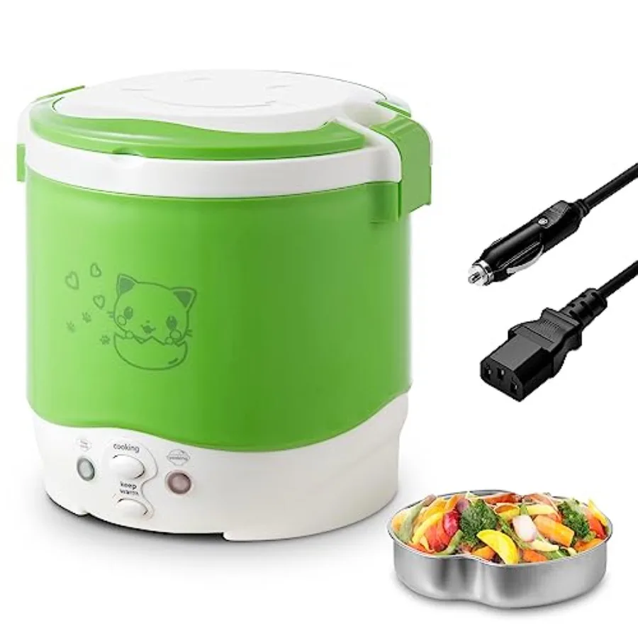 

Mini Rice Cooker 1L Travel Rice Cooker Small 12V For Car Cooking For Soup Porridge and Rice Cooking Heating and Keeping Warm Fu