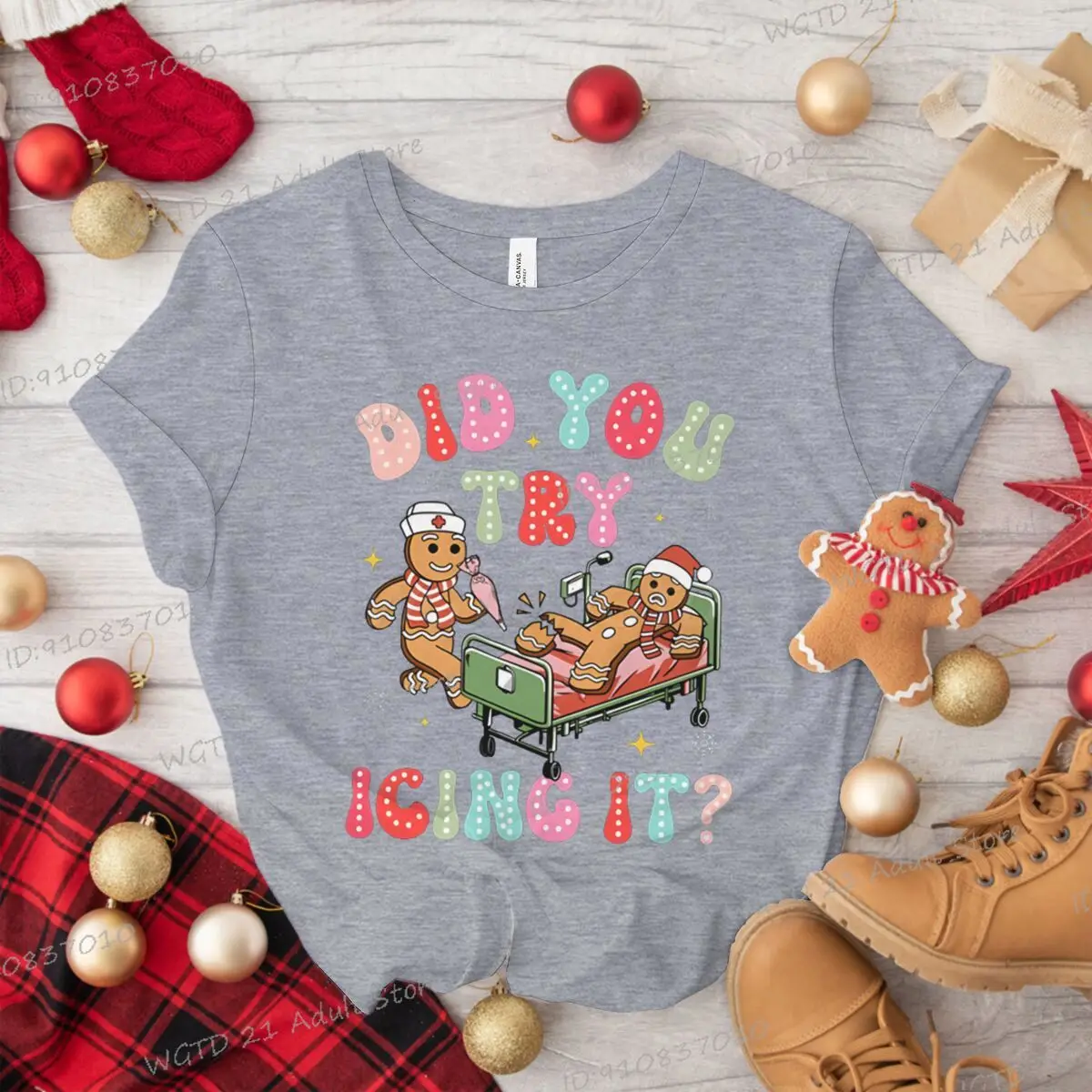 "هل أن تحاول أن تجليدها؟" النساء الرجال عيد الميلاد الزنجبيل تي شيرت أزياء عطلة حزب الكرتون Crewneck للجنسين عيد الميلاد الملابس هدية #4