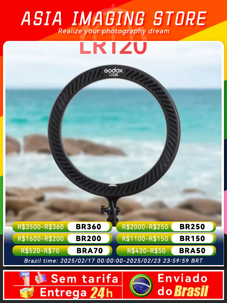 Godox LR120 LR150 LED Ring Light Annular Lamp Bi-color 3000K-6000K Ring Lamps for Video YouTube Ringlight Makeup Light