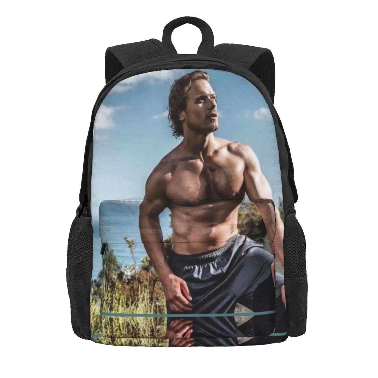 Sam Heughan Hot Sale Schoolbag Backpack Fashion Bags Sam Heughan Art Sam Heughan Wallpaper Sam Heughan Illustration