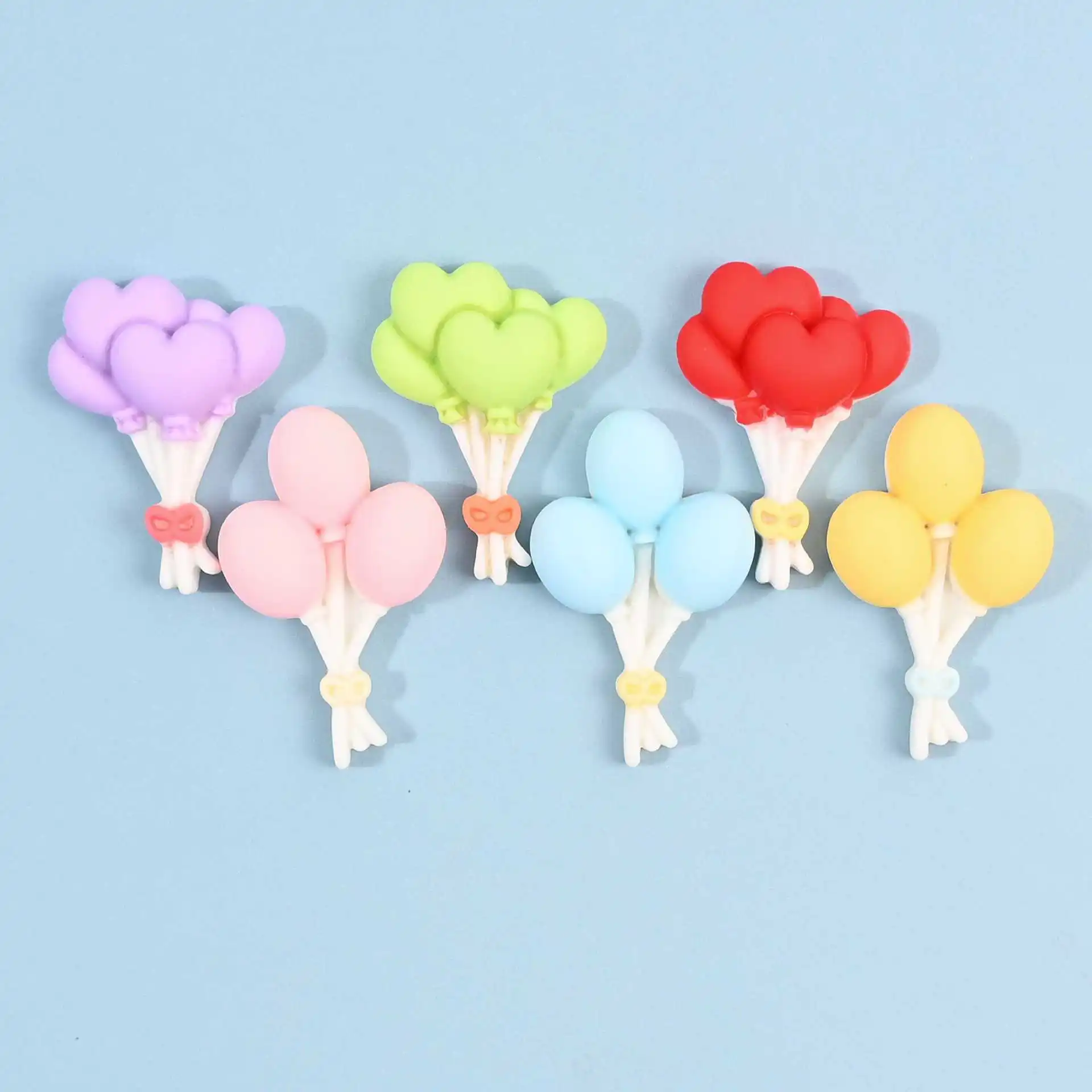 10pcs Kawaii Mini Resin Heart Balloon Series Miniature Accessories Scrapbooking Mini Figurine Flatback Cabochons Embellishments