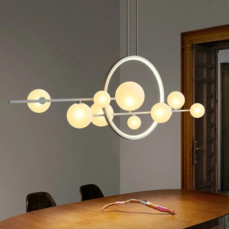 Nordic Glass Chandelier Pendant Light Ceiling Suspension Hanging Lamp Living Dining Room Kitchen Island