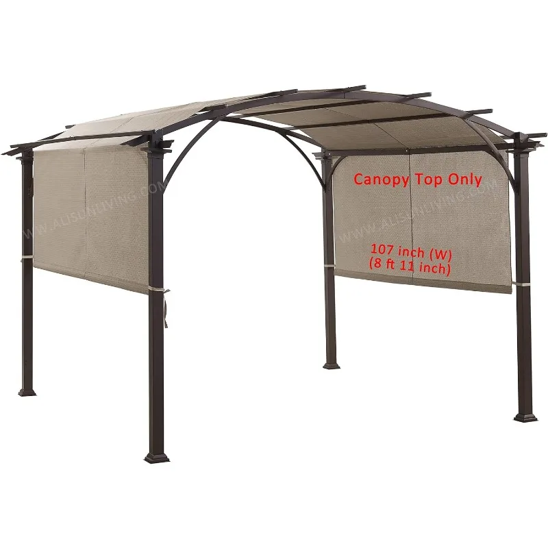 Replacement Sling Canopy (with Ties)for The Lowe's Garden Treasures 10 FT Pergola #S-J-110 & TP15-048C (Beige) (Canopy TOP ONLY)