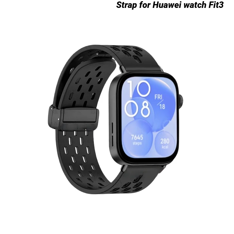 

Silicone Strap For Huawei Watch Fit3 Magnetic Watchband For HUAWEI Watch Fit3 Correa Bracelet Woman Man Sport wristband