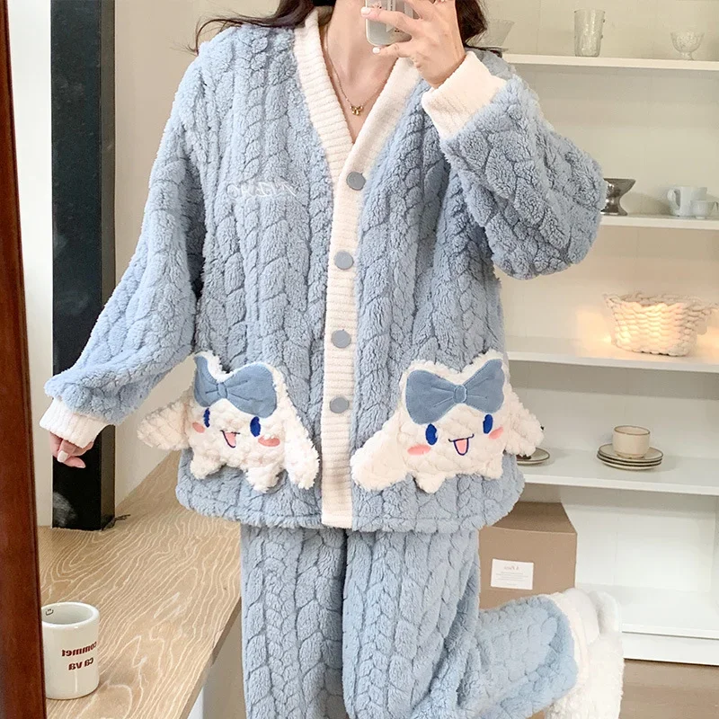 Yugui dog pajamas winter Sanrio loungewear cartoon long-sleeved trousers women's suit thermal Yugui dog women's pajamas