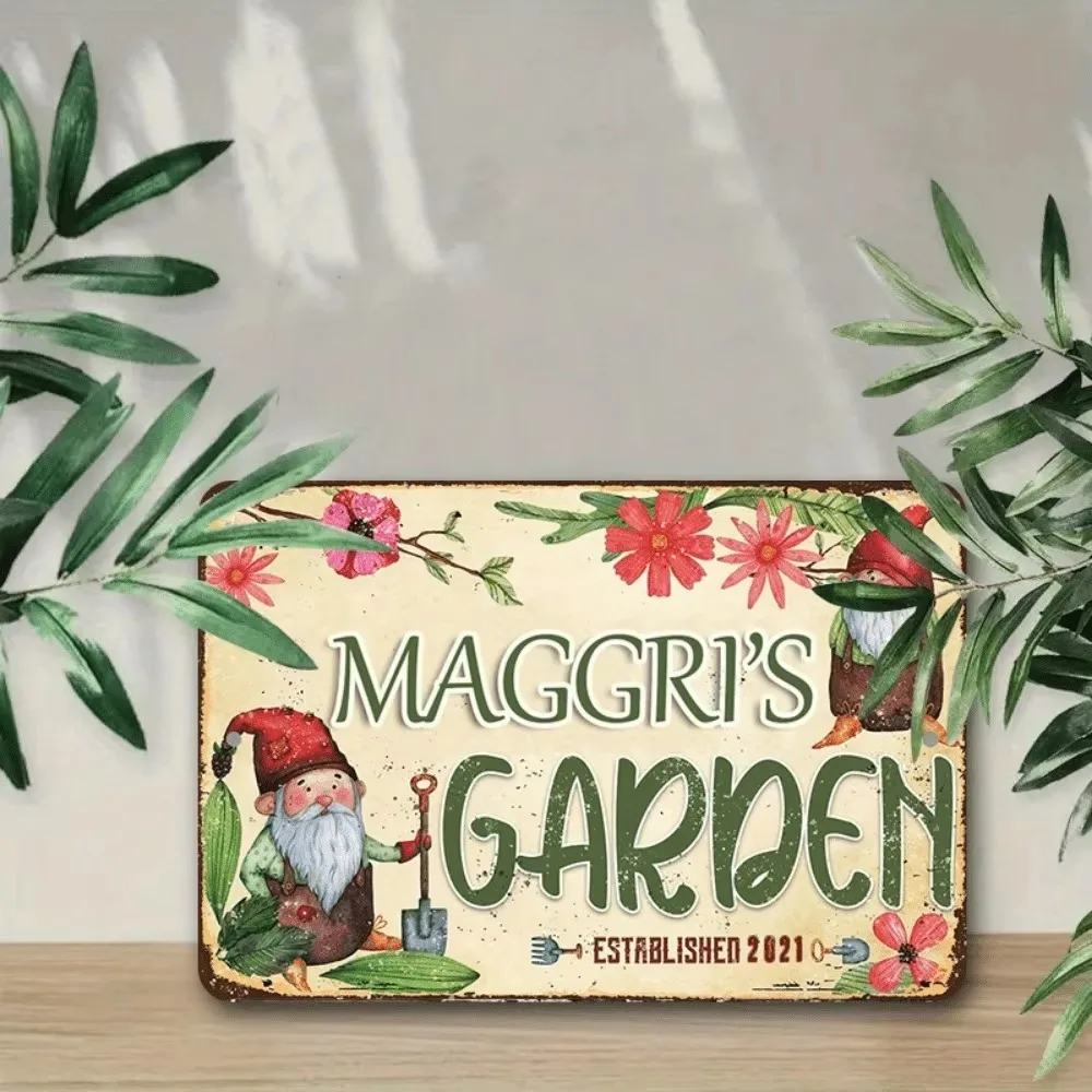 CIFbuy 2D Flat Metal Sign, Personalized Text, Garden Wall Decor, Only For Decoration