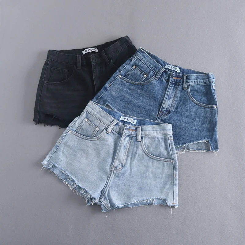 

Slim Fit High Waist Denim orts Women's Hot Pants Summer New Sle Faux Fly Detail Cuffed Hem Bootcut Jeans by Bloggers